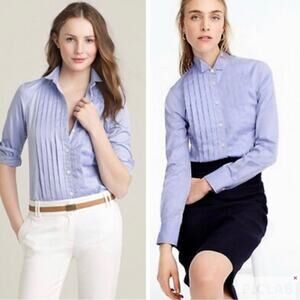 J. Crew x Thomas Mason Striped Cotton Tuxedo Shirt, Professional Career Casual 0